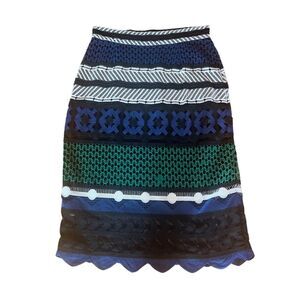 Sea New York EUC Crochet Stripe Pencil Skirt